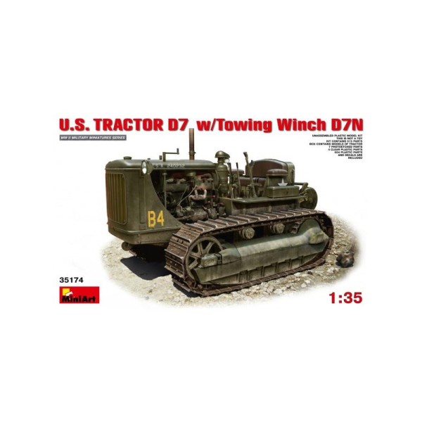 Maquette U.S.Tractor D7 w/Towing Winch D7N - Echelle 1/35 - Miniart - Photo n°1
