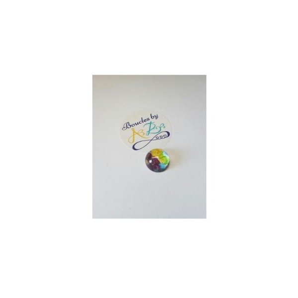 Cabochon multicolore en résine 16mm - Photo n°1