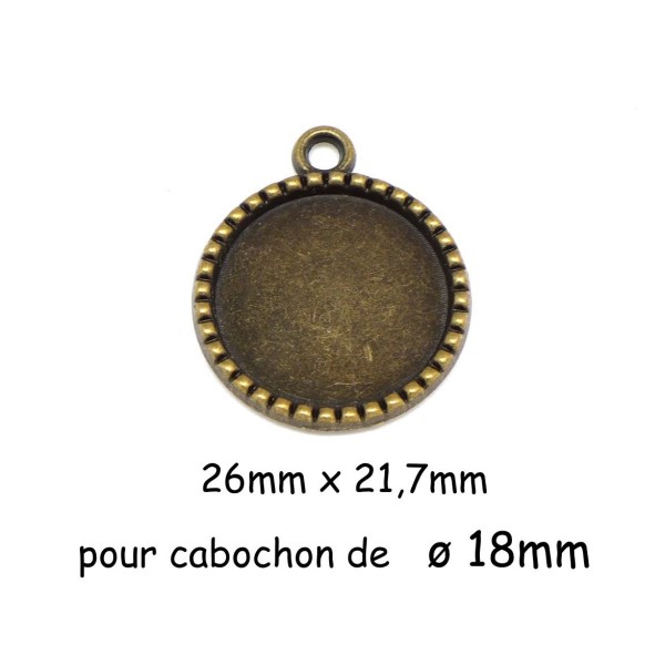 4 Pendentifs Rond Tour Eiffel Pour Cabochon De 18mm En Métal De Couleur Bronze - Photo n°1