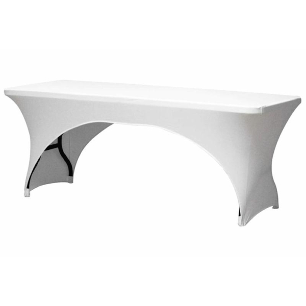 Perel Housse De Table Pour Table Rectangulaire Arquée Blanc Fp400 - Photo n°2