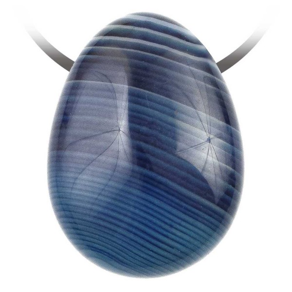 Pendentif goutte pierre percée en agate colorée bleu cordon vendu séparément. - Photo n°2