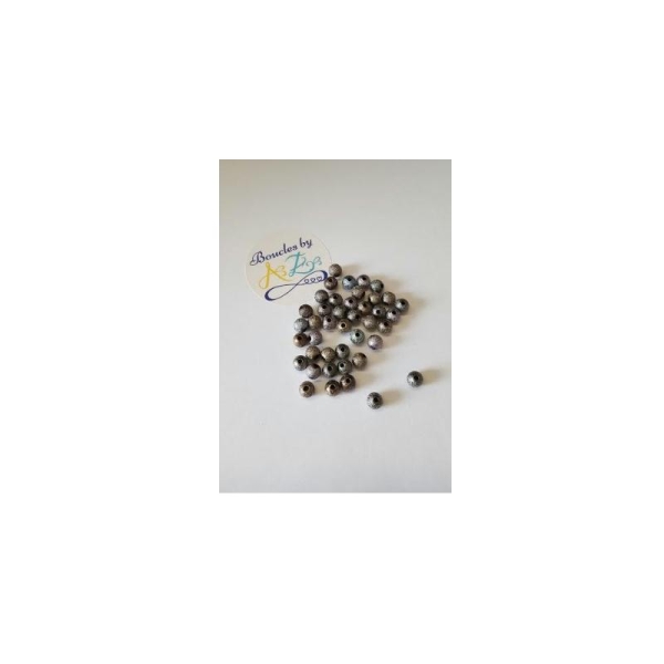 Perles scintillantes grises 6mm x40 - Photo n°1