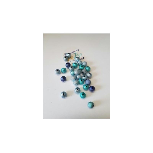 Perles scintillantes bleues 8mm x30 - Photo n°1