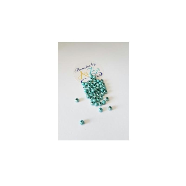 Perles scintillantes turquoises 4mm x50 - Photo n°1