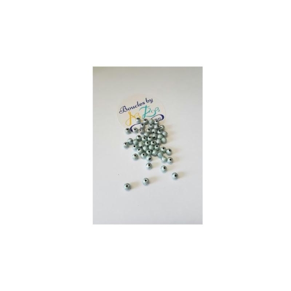 Perles scintillantes turquoises pâles 4mm x50 - Photo n°1