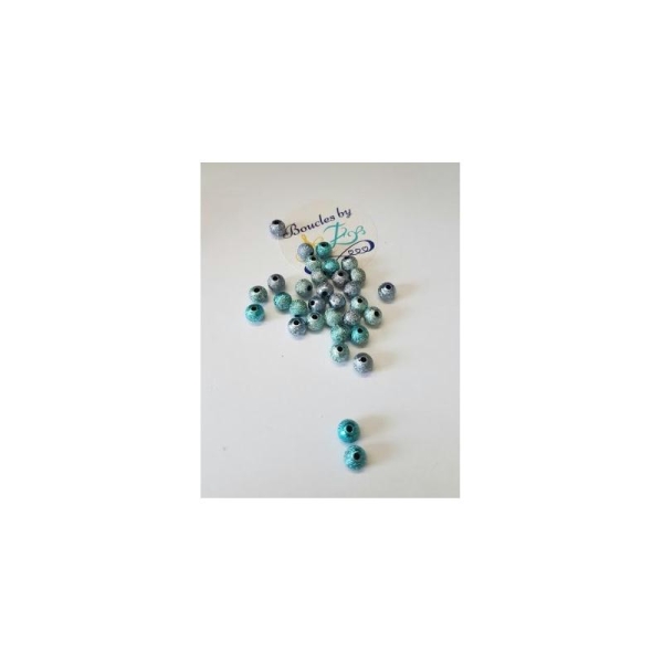 Perles scintillantes bleues 6mm x40 - Photo n°1
