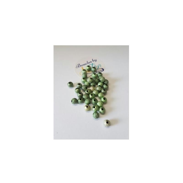 Perles scintillantes vertes 6mm x40 - Photo n°1