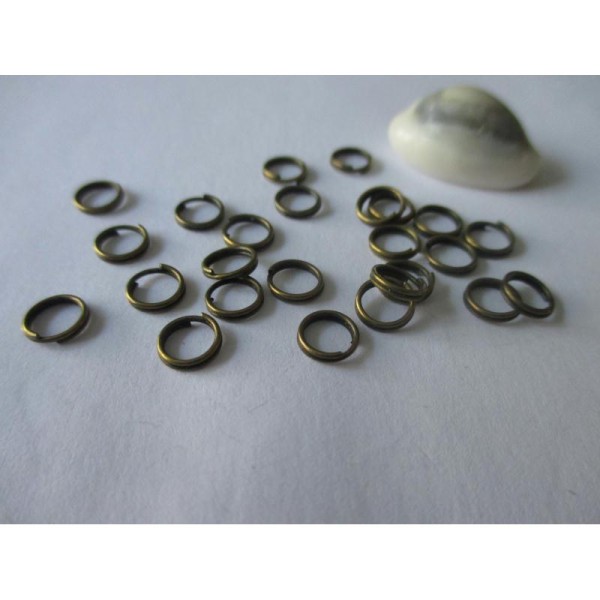 Lot de 30 anneaux doubles bronze 6 mm - Photo n°1