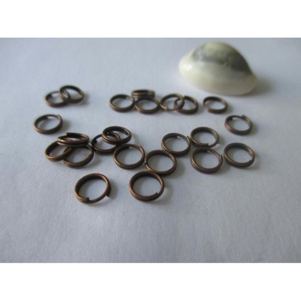 Lot de 30 anneaux doubles cuivre 6 mm - Photo n°1
