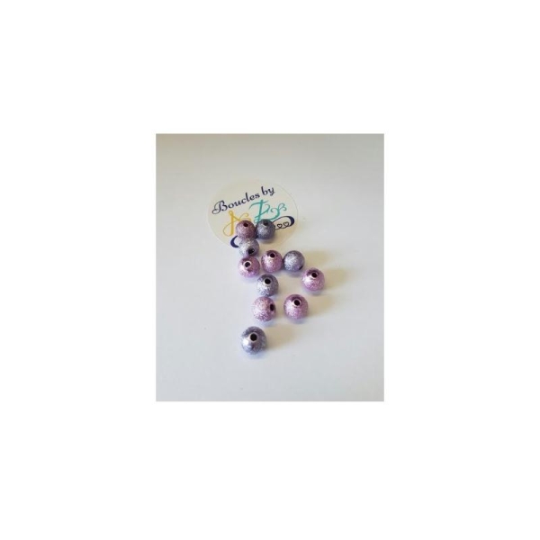 Perles scintillantes violettes 8mm x30 - Photo n°1