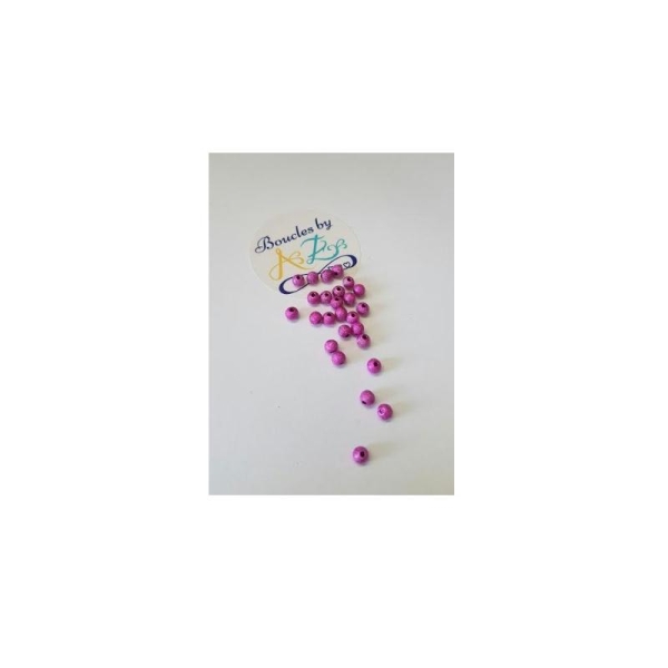 Perles scintillantes rose fuchsia 4mm x50 - Photo n°1
