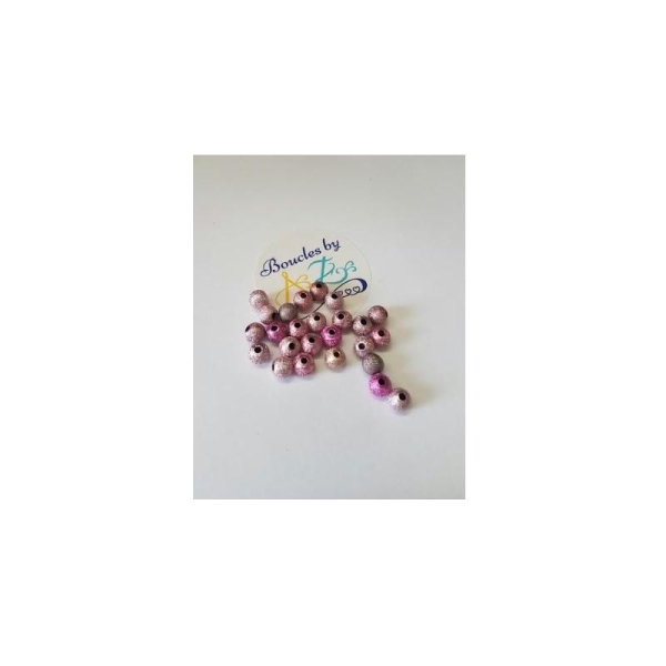 Perles scintillantes roses 6mm x40 - Photo n°1