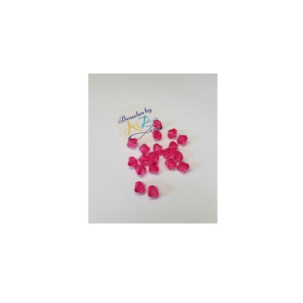 Perles toupies rose fuchsia 8mm x100 - Photo n°1