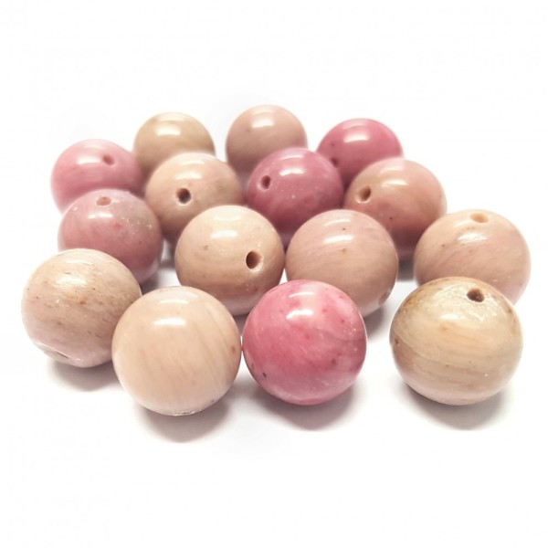Perles pierre semi précieuse naturelle rhodochrosite Rose4 mm lot de 20 perles - Photo n°1