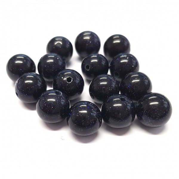 Perles pierre synthétique Blue sand stone Bleu marine6 mm lot de 15 perles - Photo n°1