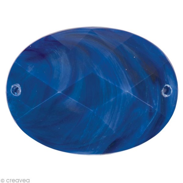 Pierre à coudre Ovale Bleu foncé - 3,7 x 2,7 cm - 1 pc - Photo n°1