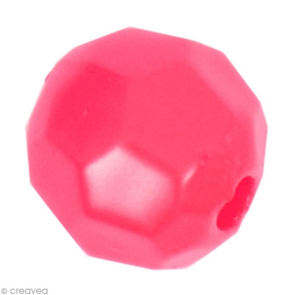 Pierre à coudre Perle Rose fluo - 6 mm - 20 pcs - Photo n°1