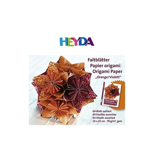 Papier pour origami - Orange/Violet - 150x150 - Photo n°1