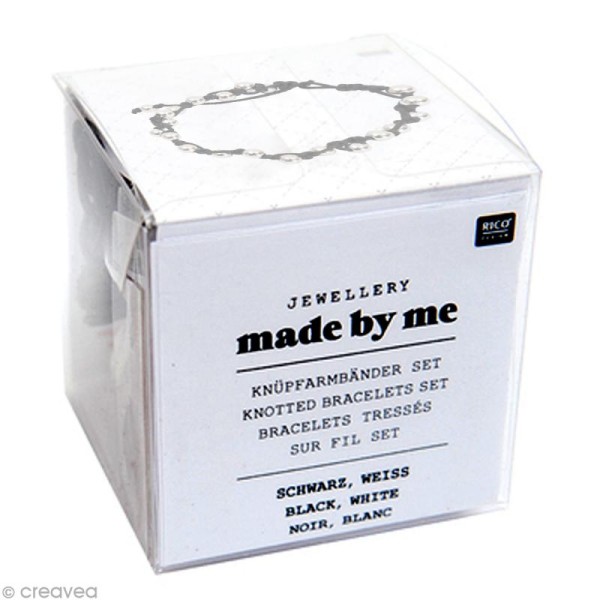 Kit bracelet tressé - Noir & blanc - 3 pcs - Photo n°1