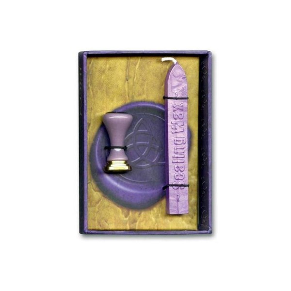 Coffret sceau cachet wicca protection avec cire violette 12x8,5cm - Photo n°1