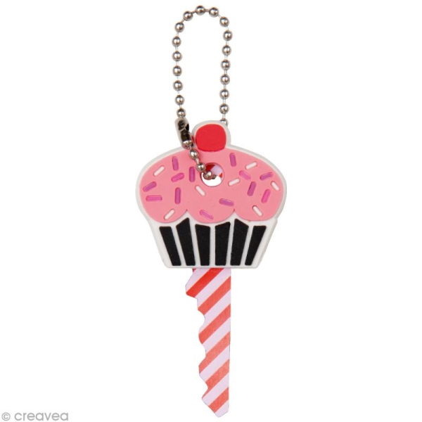 Couvre clé - Cupcake - rose - 3,4 x 3,3 cm - Couvre clé - Creavea