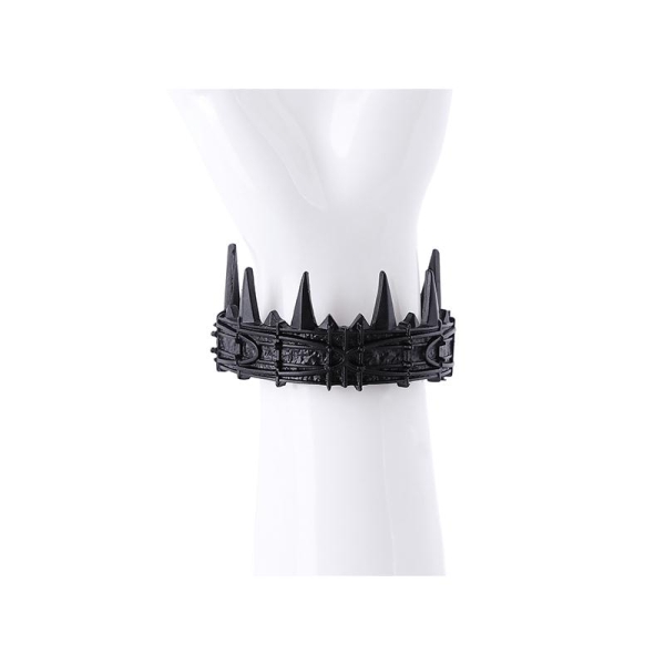 Accessoire, bracelet couronne noire avec lune et piques, croissant phase de lune - Photo n°4