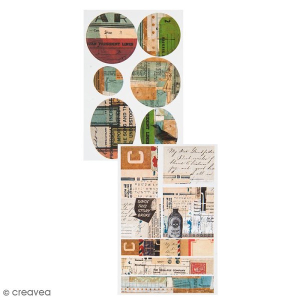 Stickers Vintage - Amérique - 2 planches - 13 pcs - Photo n°1