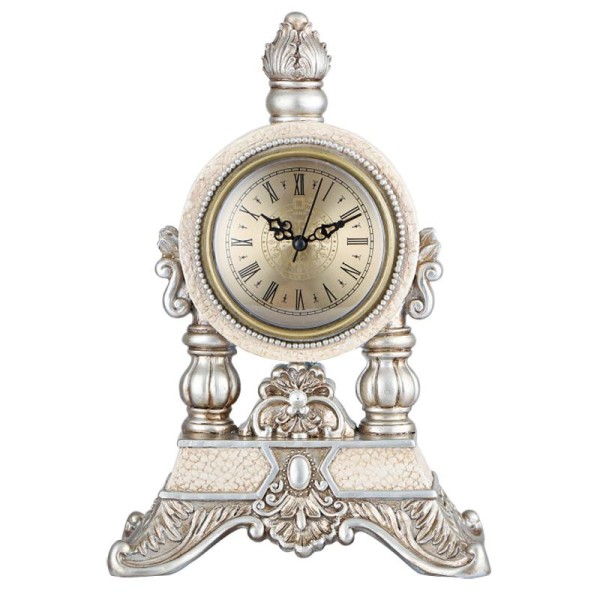 Horloge de bureau ou chambre luxueuse crème style vintage retro baroque décoration - Photo n°1