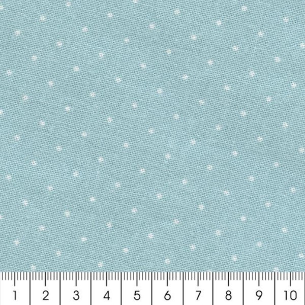 Tissu Pois - Bleu menthe - Par 10 cm (sur mesure) - Photo n°2