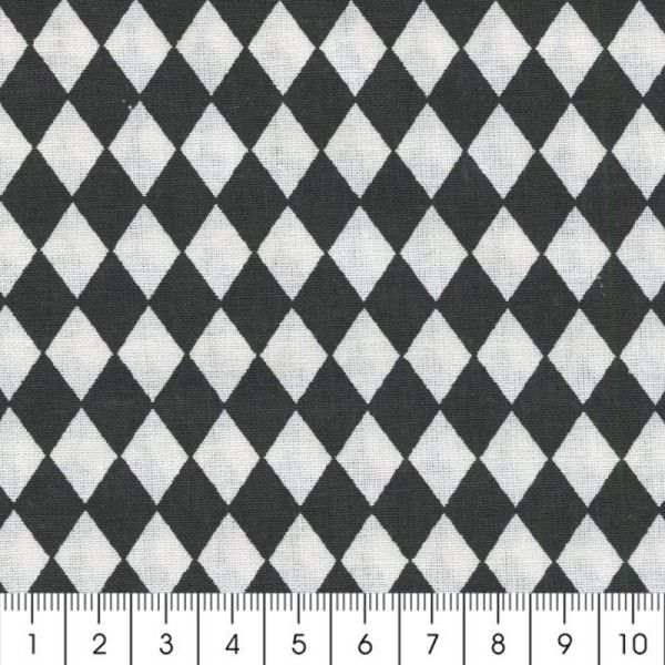 Tissu Losange - Noir - Par 10 cm (sur mesure) - Photo n°2