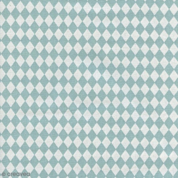 Tissu Losange - Bleu ciel - Par 10 cm (sur mesure) - Photo n°1