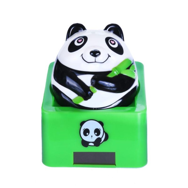 Maneki panda solaire, panda chanceux mignon qui remue 10cm - Photo n°1