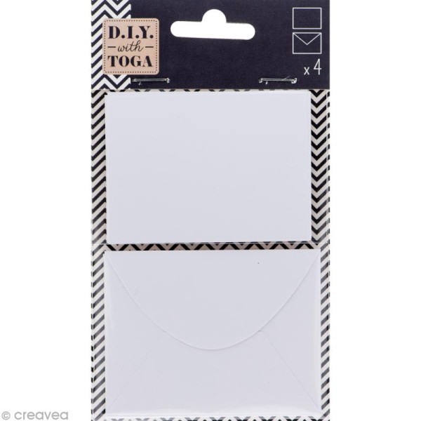 Mini enveloppe et carte scrapbooking - Blanc - 8 pcs - Photo n°1