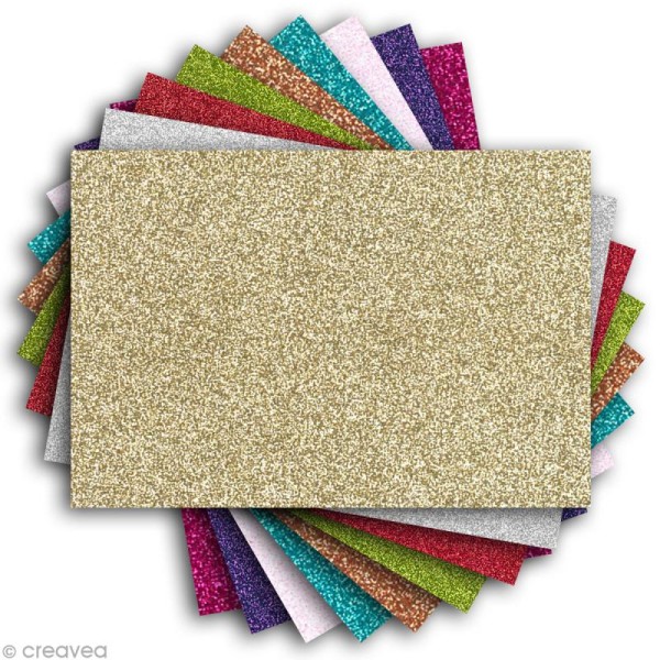Papier pailleté scrapbooking - Oh Glitter ! Toga - 11 x 16 cm - 18 feuilles - Photo n°2