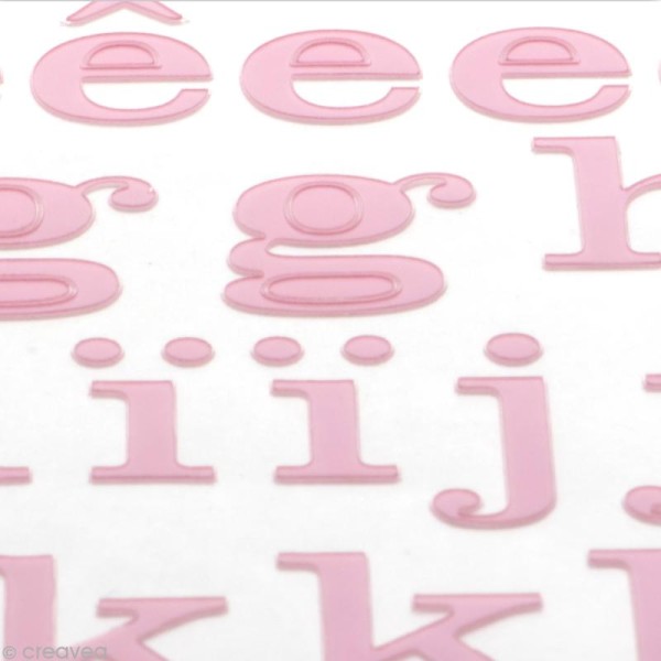 Alphabet autocollant Toga - Rose dragée - 2 planches 26 x 14,5 cm - Photo n°3