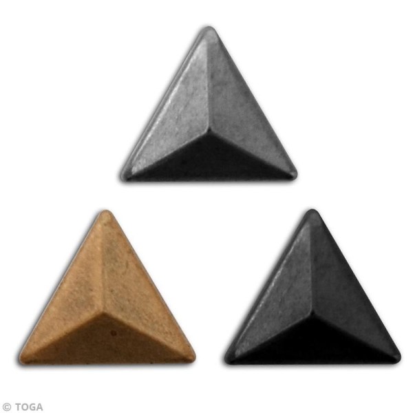 Clou thermocollant triangle - Assortiment Argent Bronze et Gris anthracite - 8 mm x 120 pcs - Photo n°2