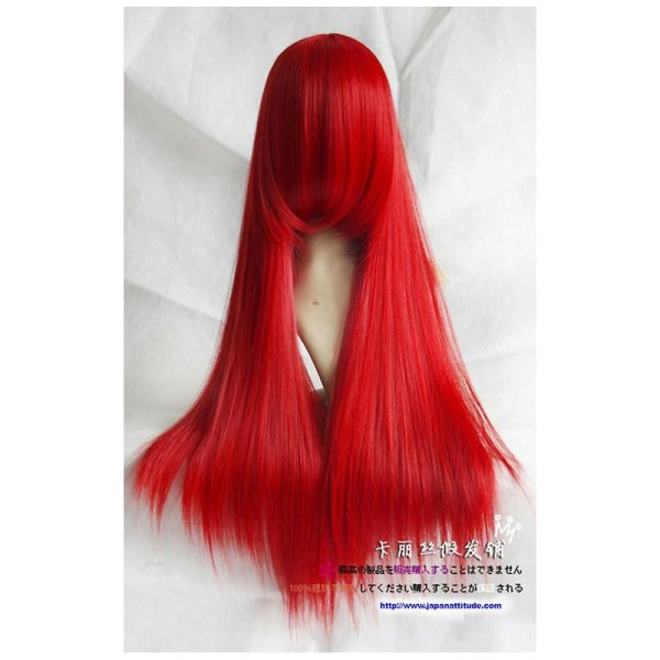 Perruque longue rouge avec dégradé 80cm, cosplay - Photo n°1