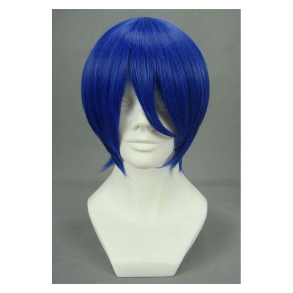 Perruque courte bleue foncée 32cm, cosplay vocaloid kaito - Photo n°1