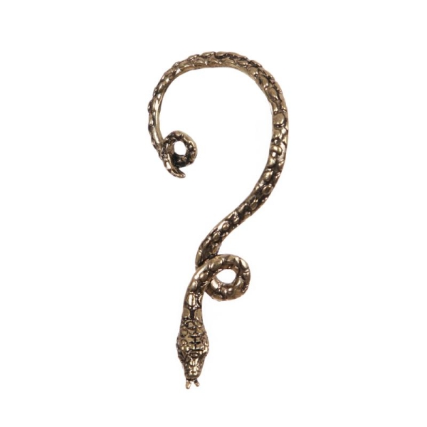 Boucle d'oreille serpent lune dorée gothique bijou d'oreille - Photo n°1