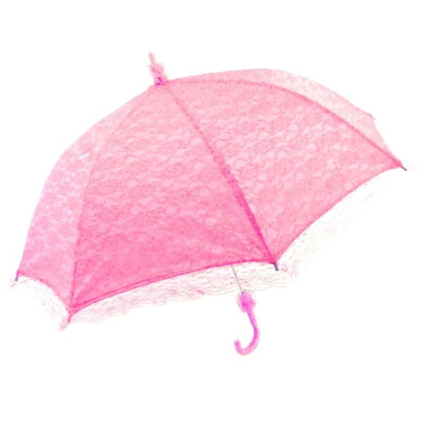 Ombrelle parapluie en dentelle et tissu roses motif floral - Photo n°1
