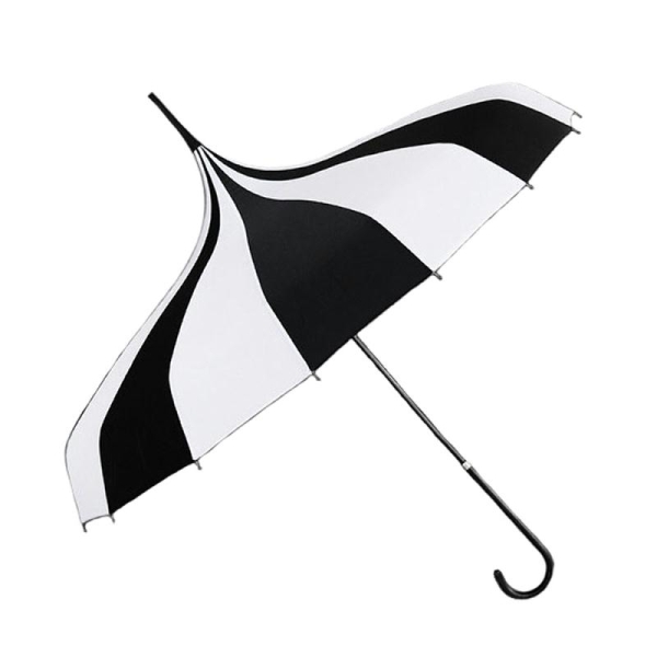Ombrelle parapluie rayé blanc et noir - Photo n°1