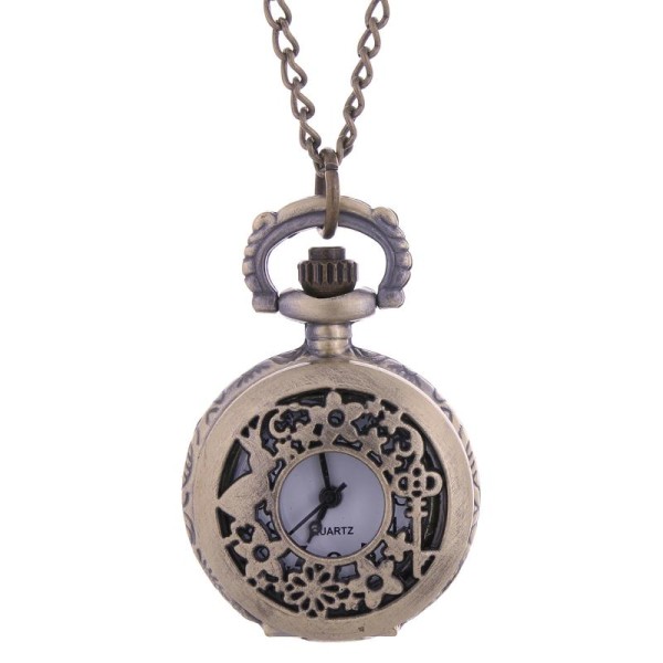 Petite montre à gousset collier dorée alice steampunk - Photo n°1