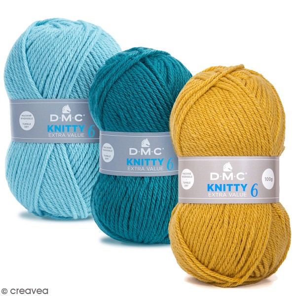 Laine Knitty 6 DMC - 100 g - Plusieurs coloris - Photo n°1