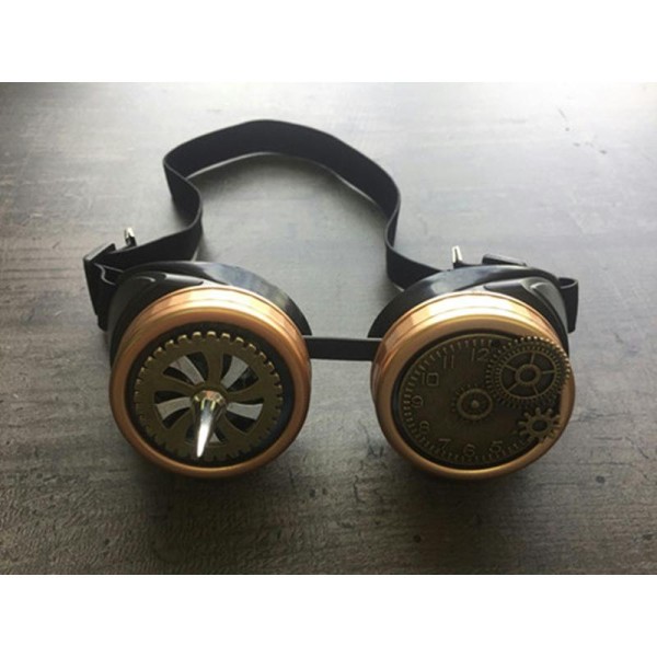 Goggles Lunettes Aviateur Steamunk Clous Engrenage Punk Horloge Cyber - Photo n°1