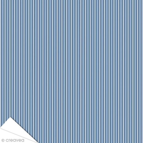 Papier Artepatch Long Island - Lignes verticales bleues - 40 x 50 cm - Photo n°1