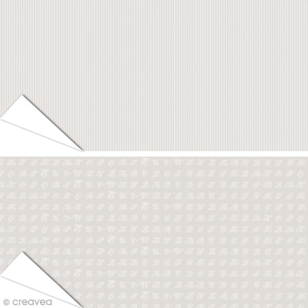 Papier Artepatch Charme - Monogrammes & Rayures - 40 x 50 cm - Photo n°1
