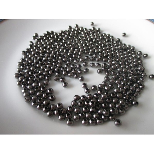 Lot de 300 perles intercalaire  gunmétal 3 mm - Photo n°2