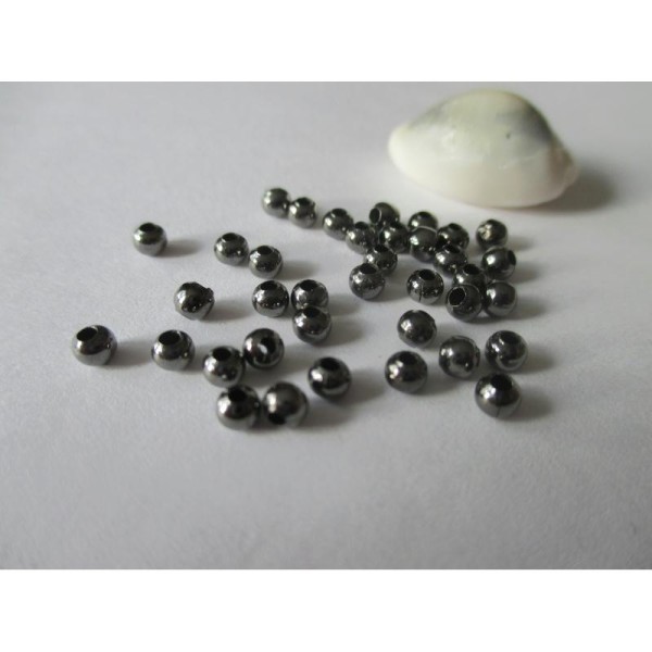 Lot de 300 perles intercalaire  gunmétal 3 mm - Photo n°1