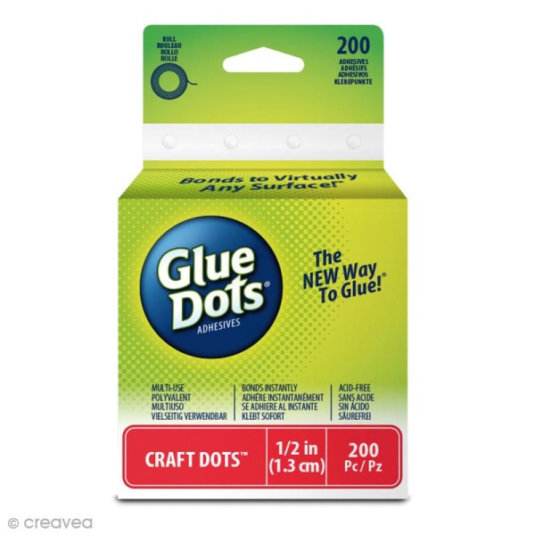Pastille de colle Glue Dots - Polyvalent - Rouleau de 13 mm  -200 pcs - Photo n°1