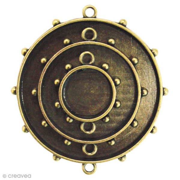 Lot de support Cercle boules Spellbinders pour bijoux résine - Bronze - 3 pcs - Photo n°1